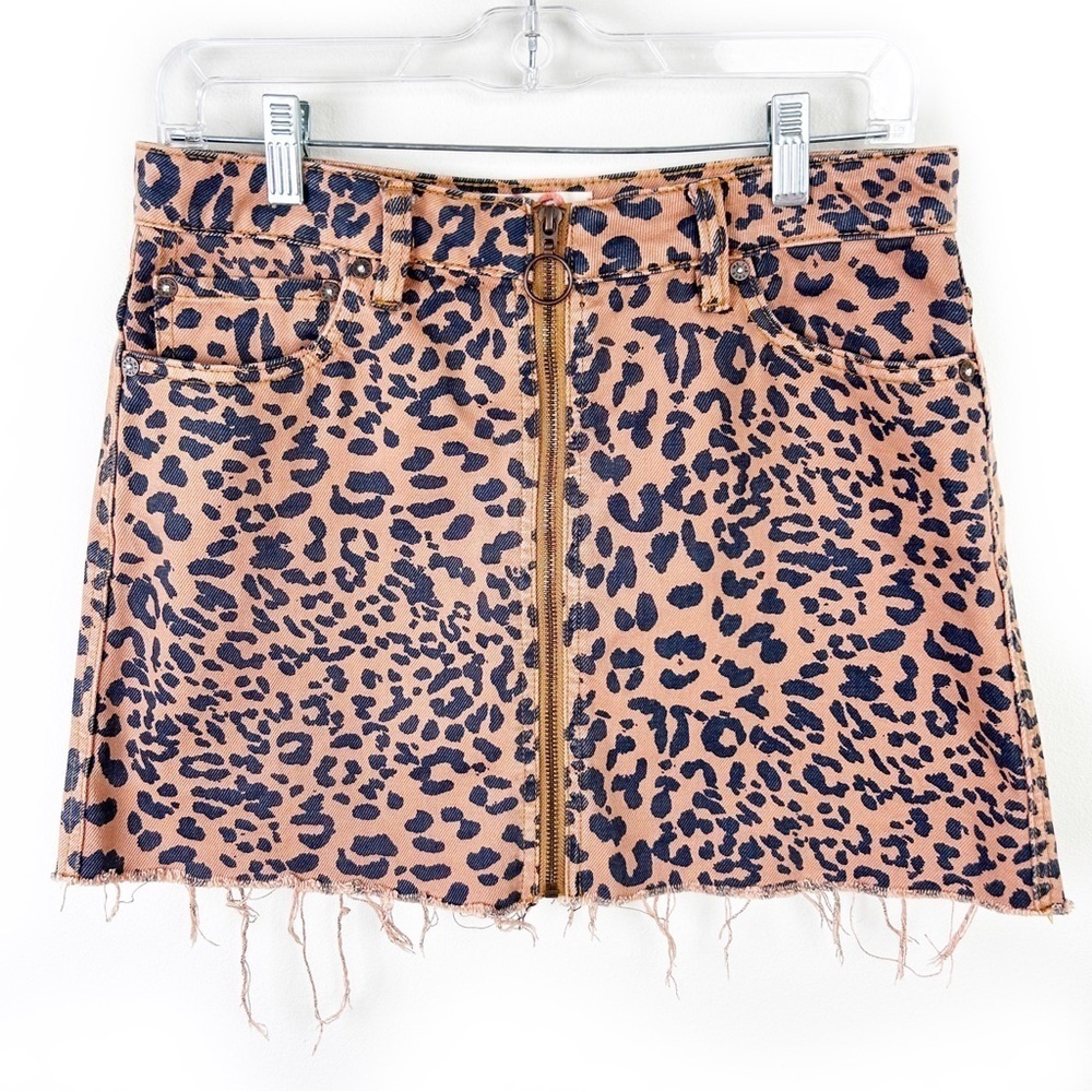 We the Free Free People zip front leopard skirt size: 28 - Picture 3 of 12